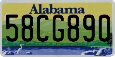 AL license plate 58CG890