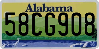 AL license plate 58CG908