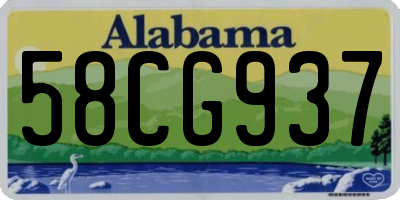AL license plate 58CG937