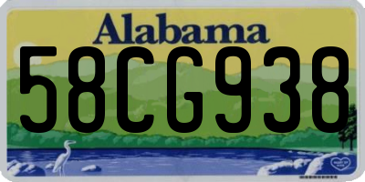 AL license plate 58CG938