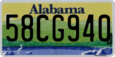AL license plate 58CG940