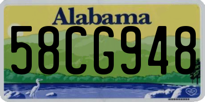 AL license plate 58CG948