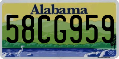 AL license plate 58CG959