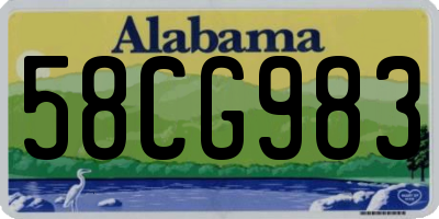 AL license plate 58CG983