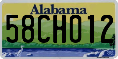 AL license plate 58CH012