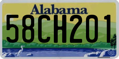 AL license plate 58CH201