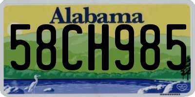 AL license plate 58CH985