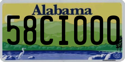 AL license plate 58CI000
