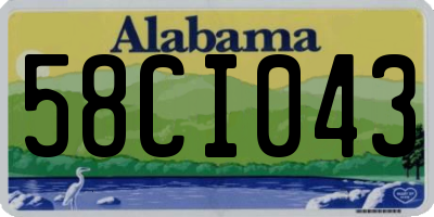 AL license plate 58CI043