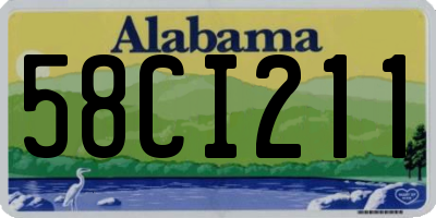 AL license plate 58CI211
