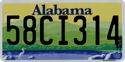 AL license plate 58CI314