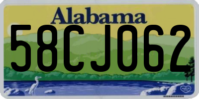 AL license plate 58CJ062