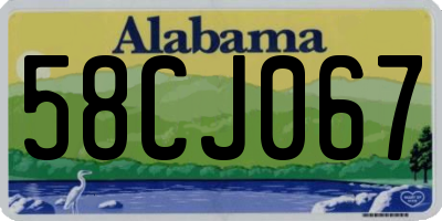 AL license plate 58CJ067