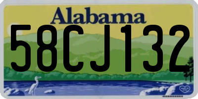 AL license plate 58CJ132