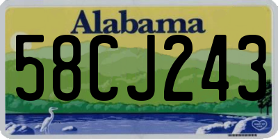 AL license plate 58CJ243
