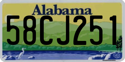AL license plate 58CJ251