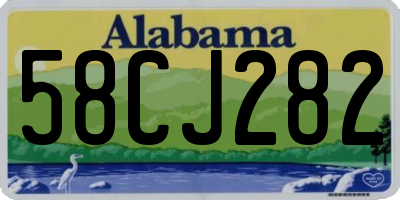 AL license plate 58CJ282