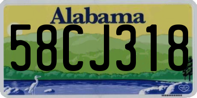 AL license plate 58CJ318