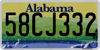 AL license plate 58CJ332