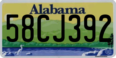 AL license plate 58CJ392