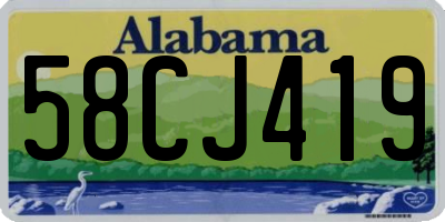 AL license plate 58CJ419