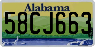 AL license plate 58CJ663