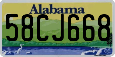 AL license plate 58CJ668