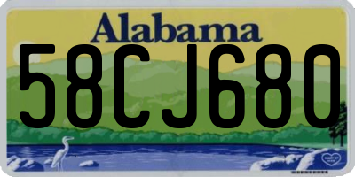 AL license plate 58CJ680