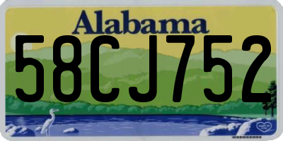 AL license plate 58CJ752