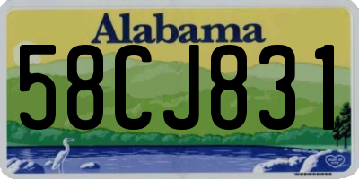 AL license plate 58CJ831