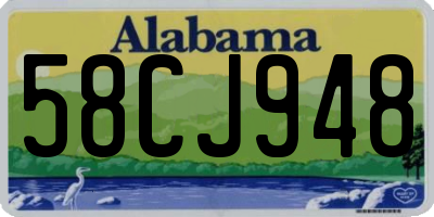 AL license plate 58CJ948