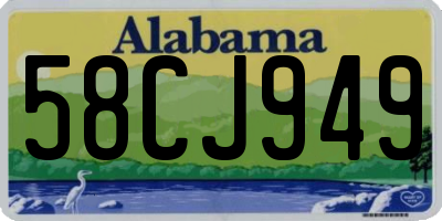AL license plate 58CJ949