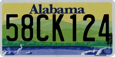 AL license plate 58CK124