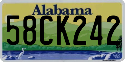 AL license plate 58CK242
