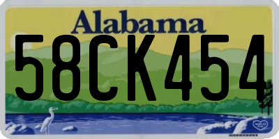 AL license plate 58CK454