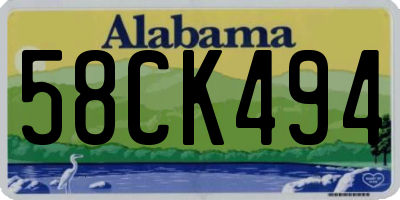 AL license plate 58CK494