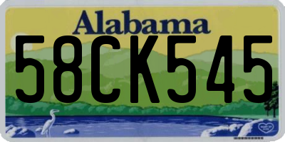 AL license plate 58CK545