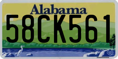 AL license plate 58CK561