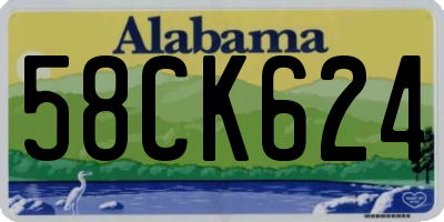 AL license plate 58CK624