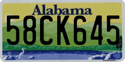 AL license plate 58CK645