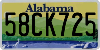 AL license plate 58CK725