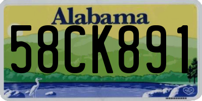AL license plate 58CK891