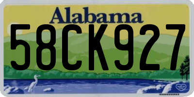 AL license plate 58CK927