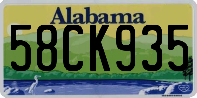 AL license plate 58CK935