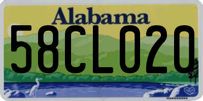 AL license plate 58CL020