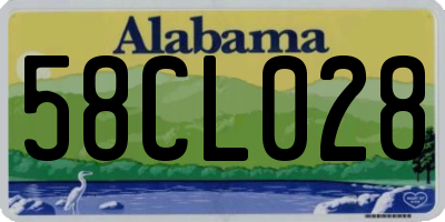 AL license plate 58CL028