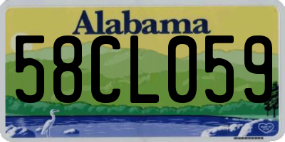 AL license plate 58CL059