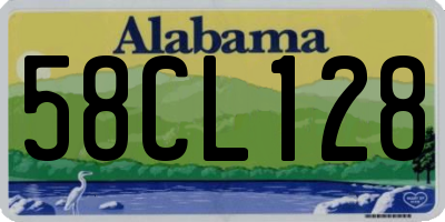AL license plate 58CL128