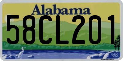 AL license plate 58CL201