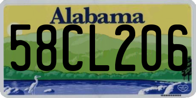 AL license plate 58CL206